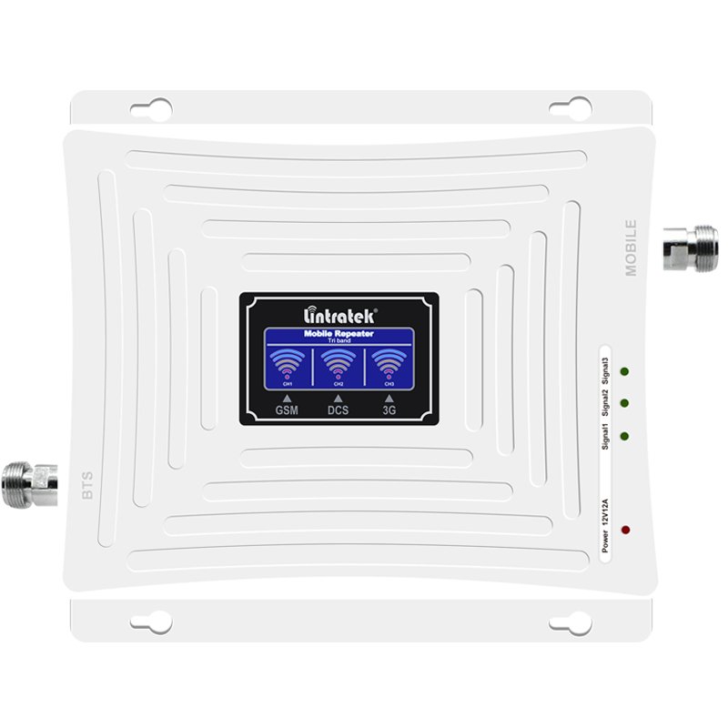 Lintratek 2g 3g 4g 900 1800 2100 tri band fiber optic lnb mobile cell phone home signal booster